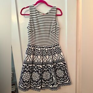 Taylor Striped and Floral Sleeveless Dress